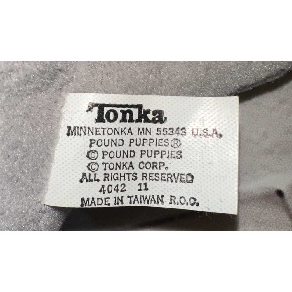 Vintage Tonka Pound Puppies Grey Spotted Dog Plush 1980s Retro‎ Toy 4042 11 - Picture 6 of 7